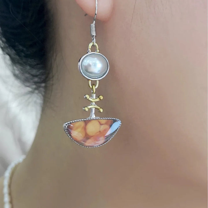 Elodi™ | עגילים כתומים רטרו