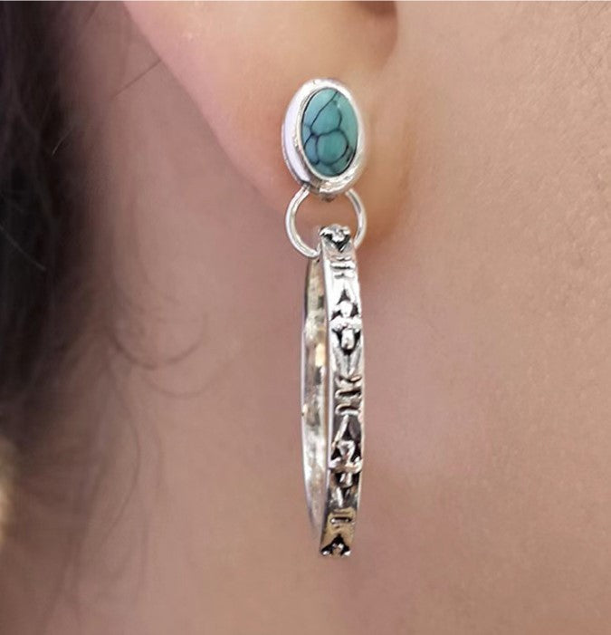 Seraphina™ | עגילי אבן אוניקס שחור בסגנון רטרו בוהמייני